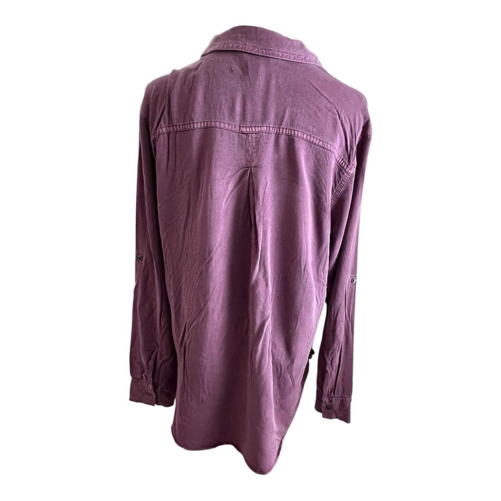 Rock & Republic Purple Utility Button-Up Blouse Size Large - Picture 2 of 7
